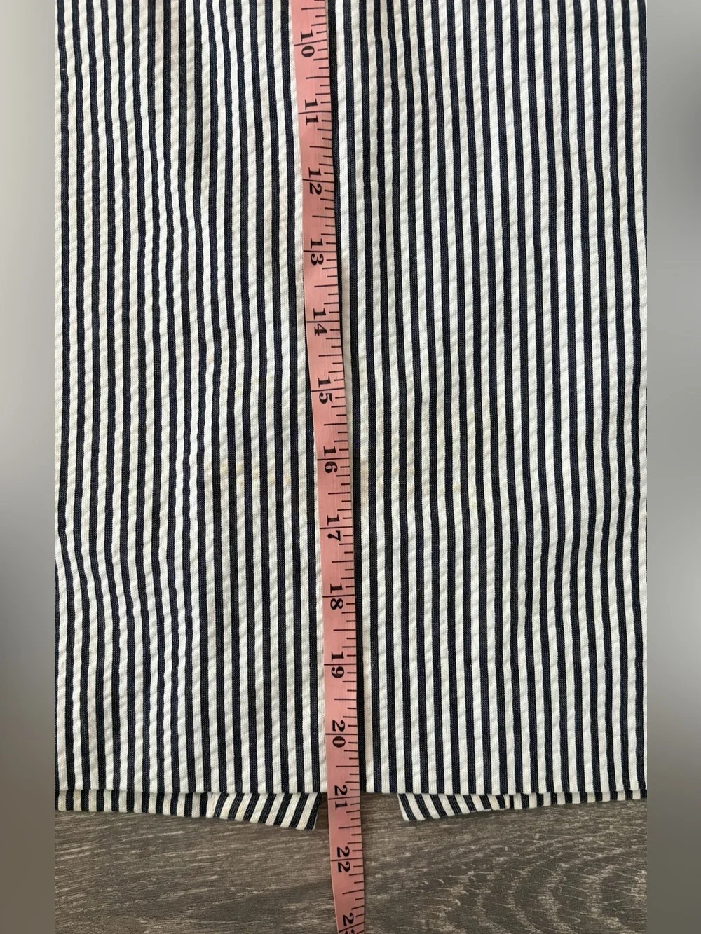 J. Crew Black and White Vertical Stripe Pencil Skirt